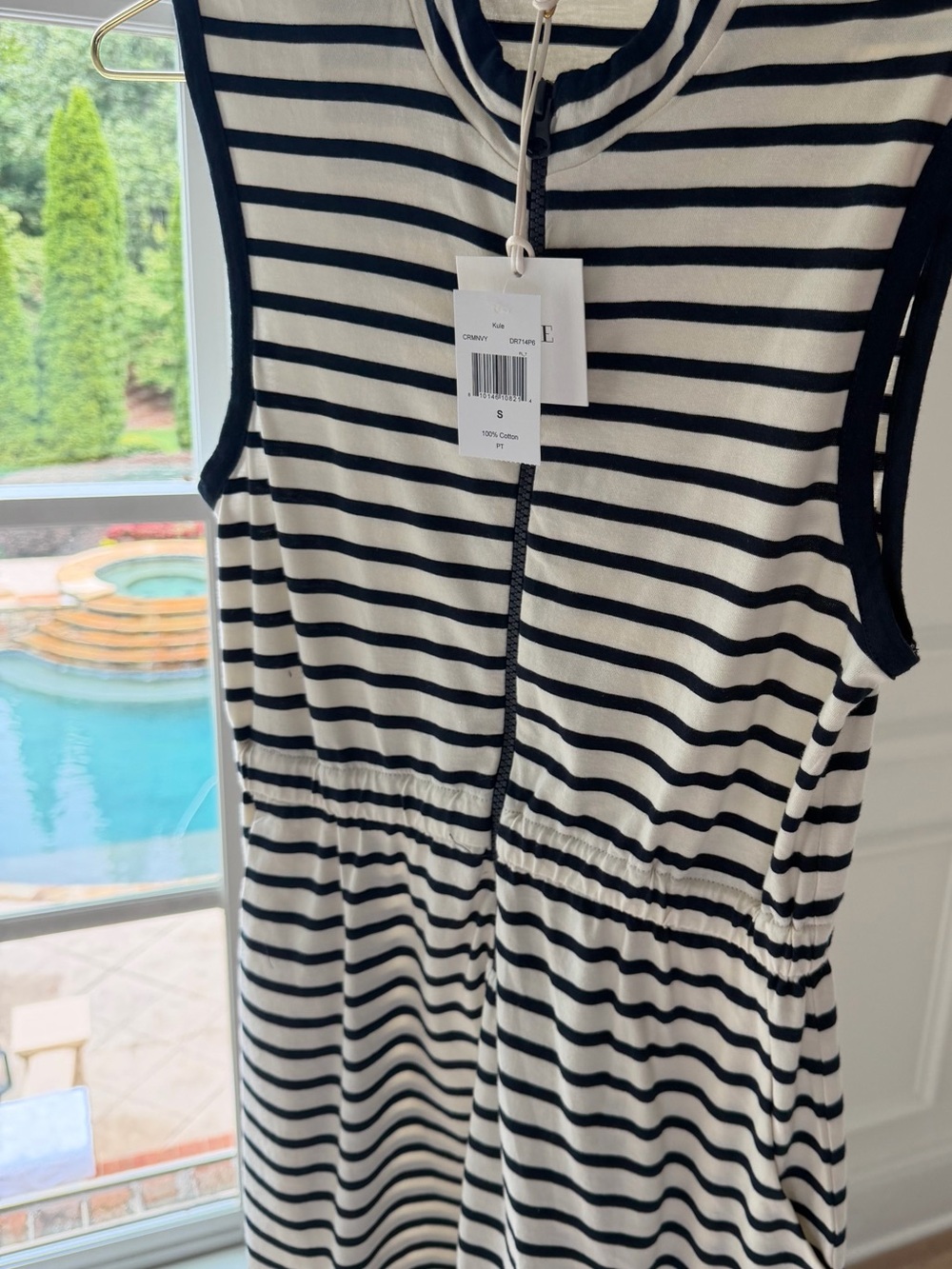 KULE Black and White Striped Sleeveless Kids One-Piece